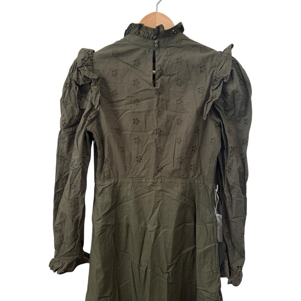 Tuckernuck HYACINTH HOUSE Regina Ruffle Midi Dress Olive Green Size S - Picture 12 of 14